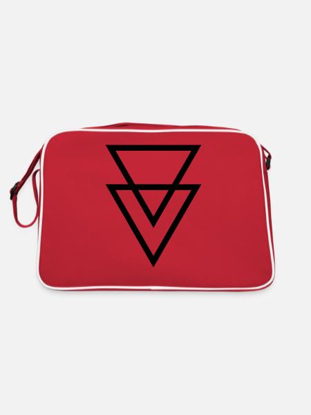 Triangles Symbols Vector - Retro Bag - red/white - Back