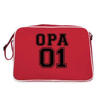 Opa 01 Weihnachten Partner Paar Liebe Geschenk - Retro Tasche - Rot/Weiß - Hinten