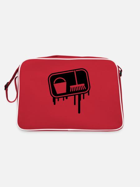 putzen_grunge_icon_1 - Retro Bag - red/white - Back