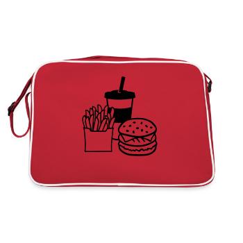 Fast food - Retro Tasche - Rot/Weiß - Hinten