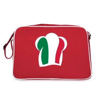 Chapeau de chef italien Cuisine Italia - Sac Retro - rouge/blanc - Dos