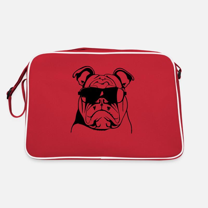 Chiens bouledogues avec lunettes de soleil vecteur cool Sac Retro