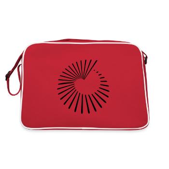 Heart Hole Spiral Lines Pattern - Retro Bag - red/white - Back