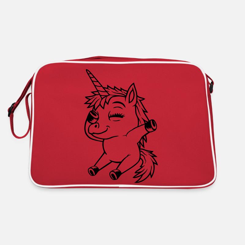 Sitzendes Dabbing Einhorn Mädchen Retro Tasche