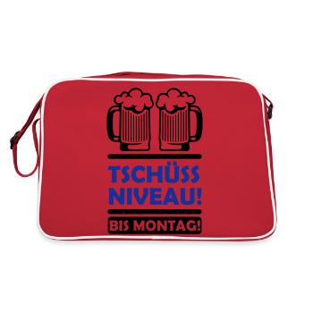 tschüss niveau 2 - Retro Tasche - Rot/Weiß - Hinten