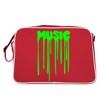 Musique Graffiti Vert Slime Musique Dicton Gouttes - Sac Retro - rouge/blanc - Dos