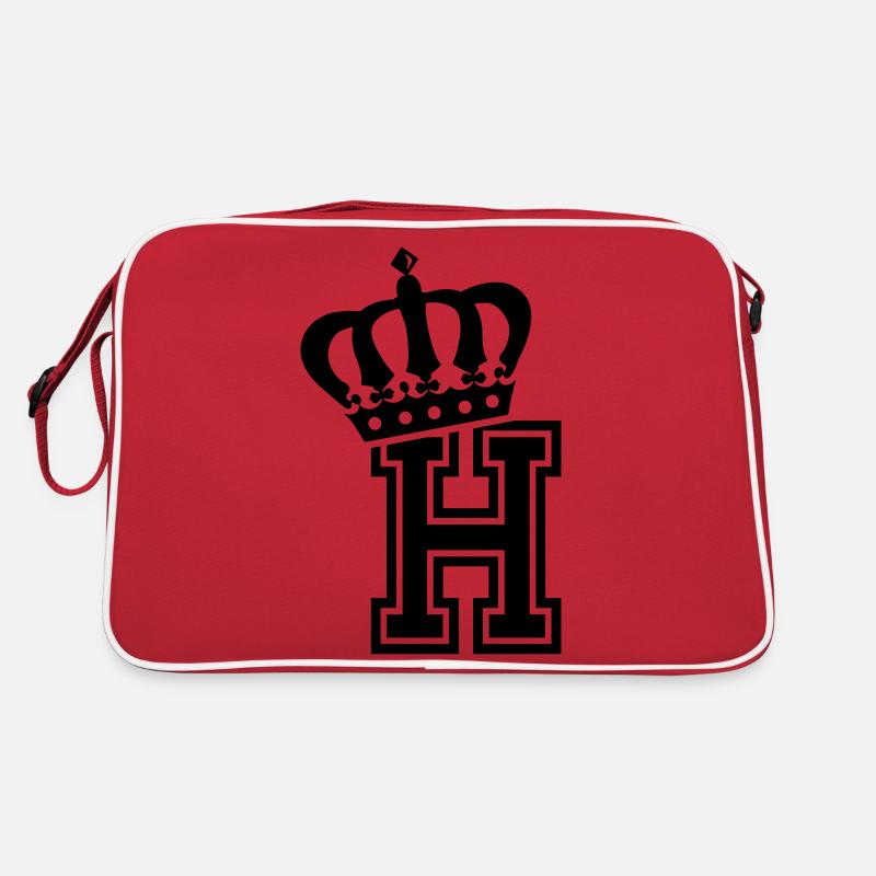 Buchstabe H - Retro Tasche - Rot/Weiß