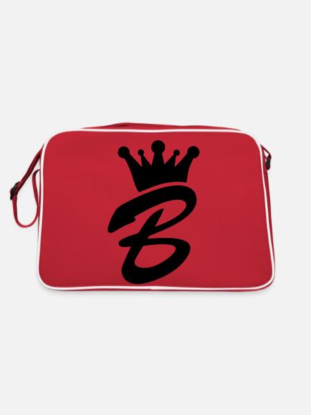 b_krone__f1 - Retro Tasche - Rot/Weiß - Hinten
