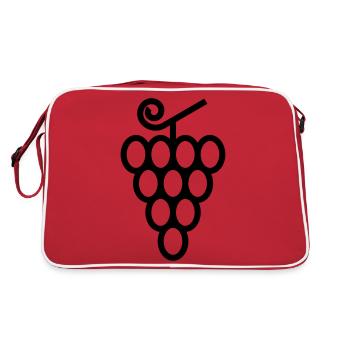 Trauben - Retro Tasche - Rot/Weiß - Hinten