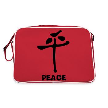 feng shui peace symbol peace tranquility - Retro Bag - red/white - Back