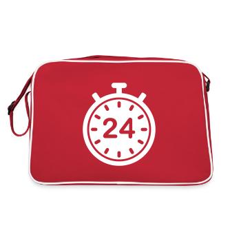 24 Stunden Service 24/7 - Retro Tasche - Rot/Weiß - Hinten