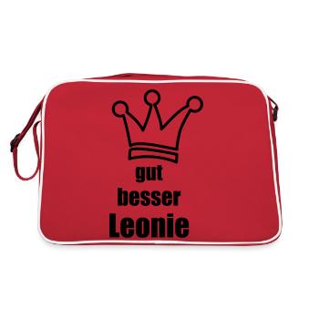 Leonie - Retro Tasche - Rot/Weiß - Hinten