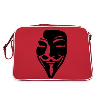 Masque de Guy Fawkes pour les chemises foncées - Sac Retro - rouge/blanc - Dos