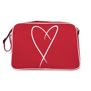 Cœur dessiné à la main - Sac Retro - rouge/blanc - Dos