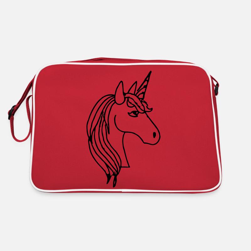 Unicorn Illustration Line Art Idée cadeau Sac Retro