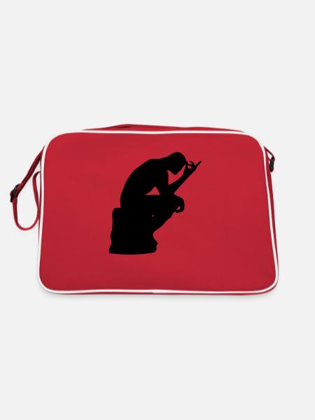 Rodins Denker - Retro Tasche - Rot/Weiß - Hinten