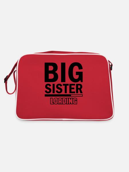 Big Sister Loading - Retro Tasche - Rot/Weiß - Hinten