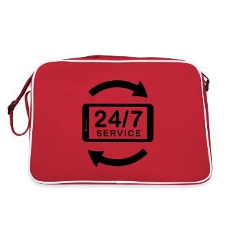 Service 24h/24 et 7h/24 - Sac Retro - rouge/blanc - Dos