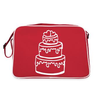 Gâteau de mariage cadeau de fête de mariage / mariage - Sac Retro - rouge/blanc - Dos