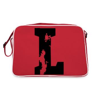 L - Buchstabe - Retro Tasche - Rot/Weiß - Hinten