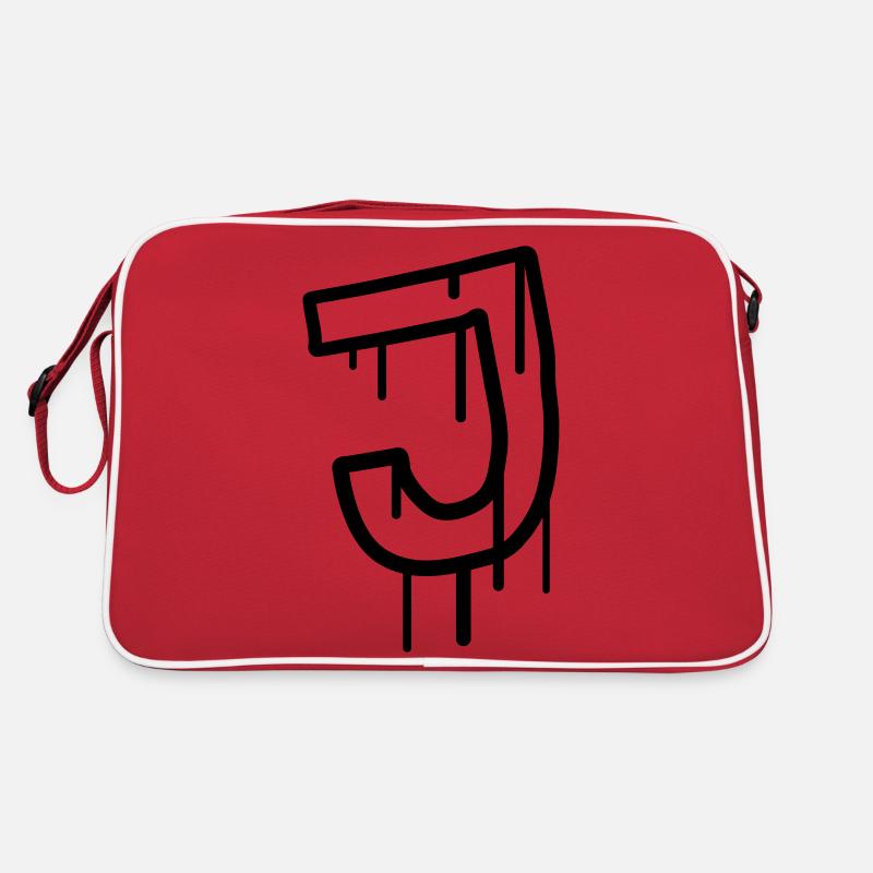 Buchstabe J Graffiti Stempel Retro Tasche