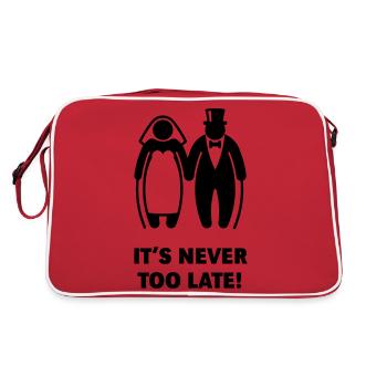 It's Never Too Late! (Mature Couple / Wedding) - Retro Bag - red/white - Back