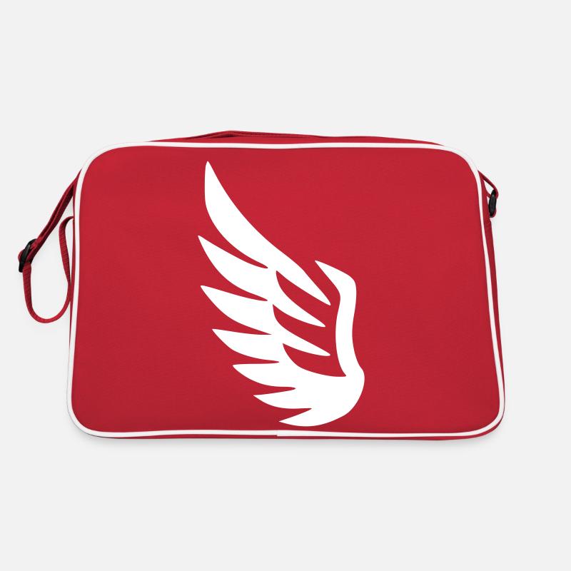 Engel Flügel Einzel Symbol Wappen Vektor Retro Tasche
