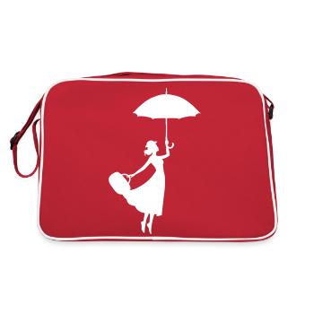 Woman Umbrella - Retro Bag - red/white - Back