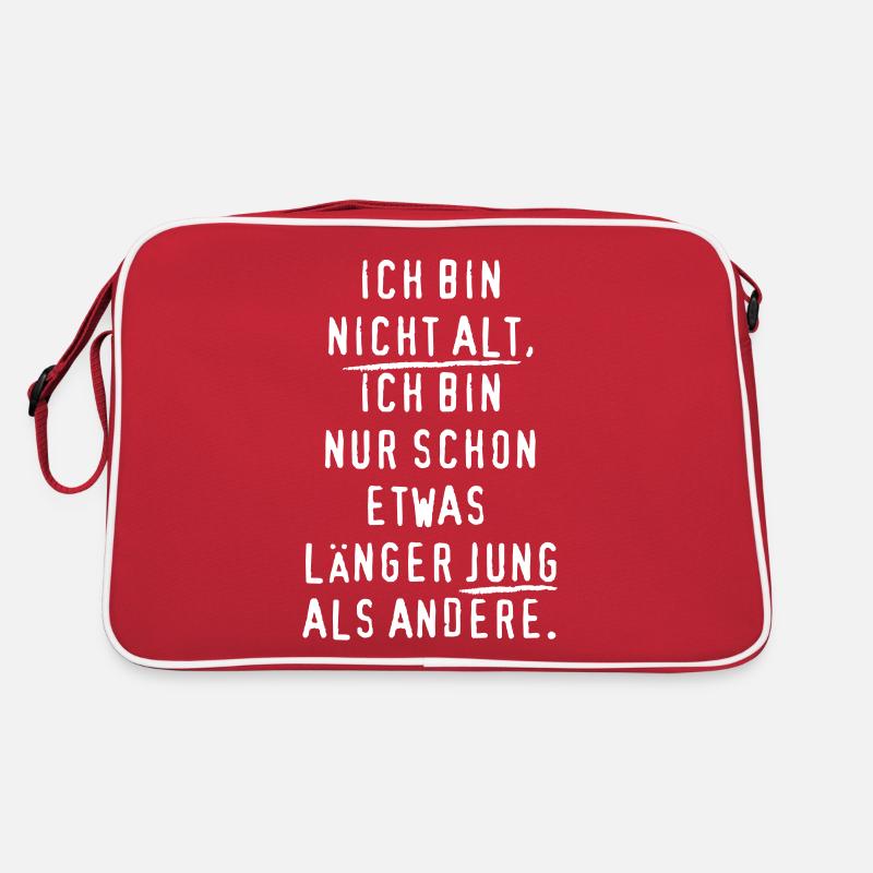 ICH BIN nicht alt JUNG Spruch Retro Tasche