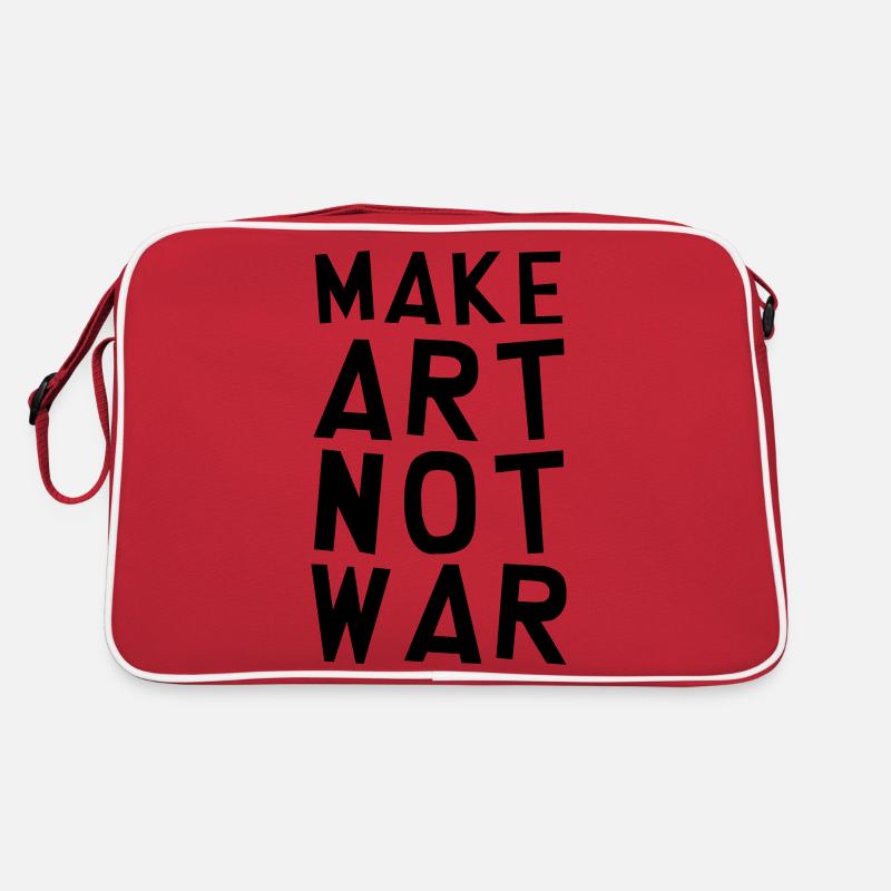 Make Art Not War / Funny / Humor / Citation / Cool Retro Tasche
