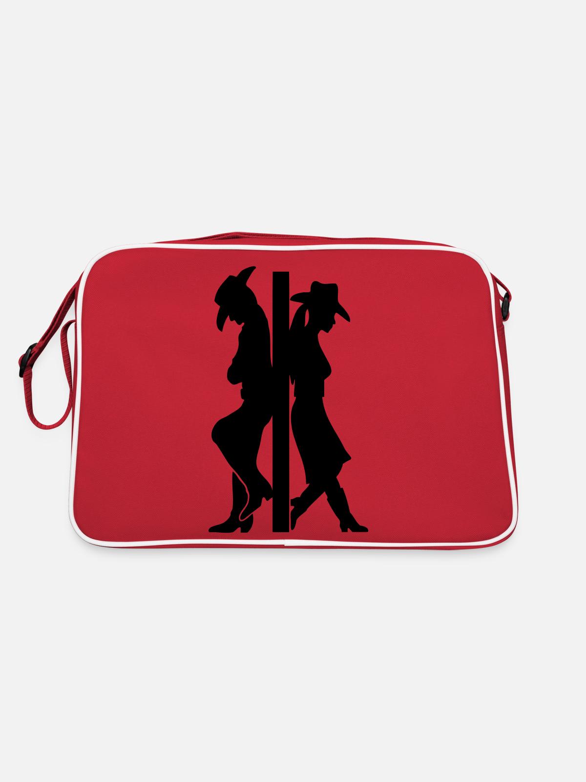couple_cowboy - Sac Retro - rouge/blanc - Dos