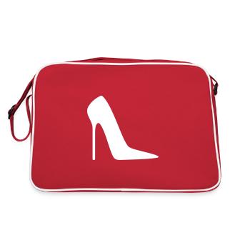 Stiletto High Heels Pumps Idée cadeau pour femme - Sac Retro - rouge/blanc - Dos