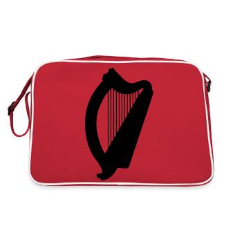 celtic harp symbol irish ireland - Retro Bag - red/white - Back