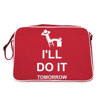 do it tomorrow Zitat - Retro Tasche - Rot/Weiß - Hinten