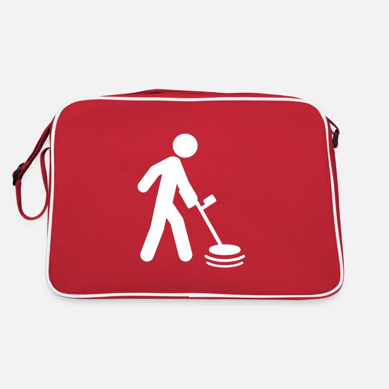 metal detector man human icon symbol Retro Bag