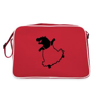 dancing hippo in dress - Retro Bag - red/white - Back
