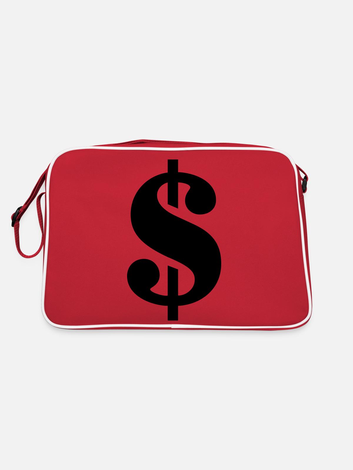 dollar sign - Retro Bag - red/white - Back