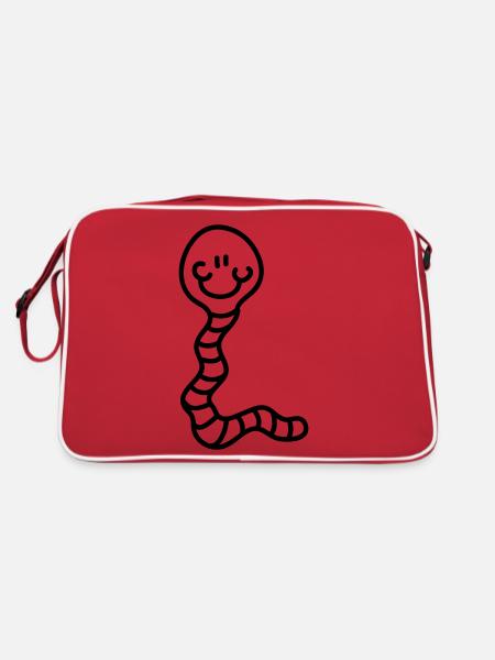 Wurm - Line - Retro Tasche - Rot/Weiß - Hinten