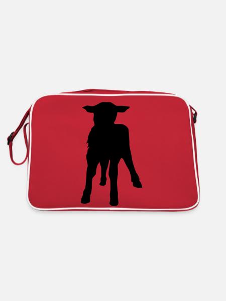 Lamm - Lamm Fromm? - Retro Tasche - Rot/Weiß - Hinten