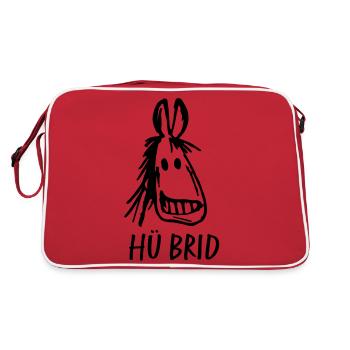 Hü Brid lachendes Pferd Hybrid - Retro Tasche - Rot/Weiß - Hinten