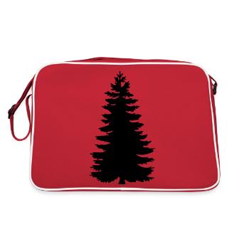 if shade outlined, nature, silhouette, forest, - Retro Bag - red/white - Back