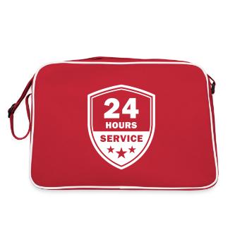 24 Stunden Service 24/7 - Retro Tasche - Rot/Weiß - Hinten