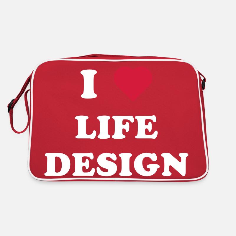 I LOVE LIFE DESIGN (weiß) Retro Tasche
