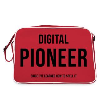 Pionnier du numérique Depuis que j’ai appris à l’épeler - Sac Retro - rouge/blanc - Dos