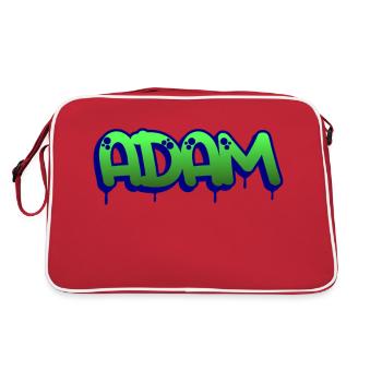 Graffiti Prénom Adam - Sac Retro - rouge/blanc - Dos