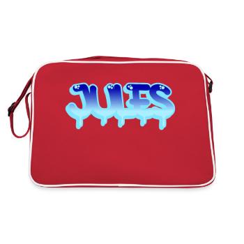 Graffiti first name Jules - Retro Bag - red/white - Back