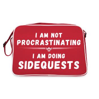 I am not procrastinating i am doing side quests - Retro Tasche - Rot/Weiß - Hinten