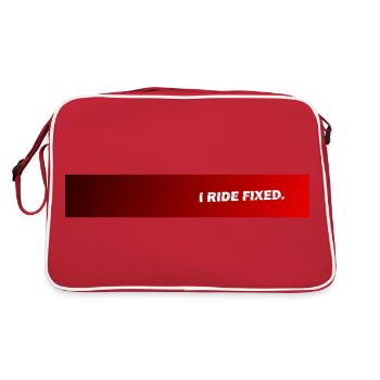 I Ride Fixed Sliced Black to Red - Retro Bag - red/white - Back