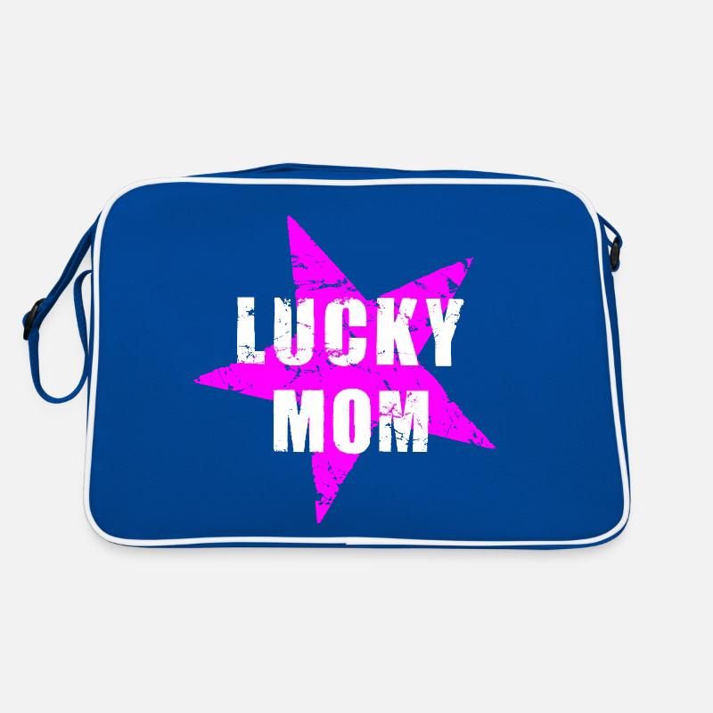 LUCKY MOM Muttertag Mutterglück Mama used look 80s Retro Tasche