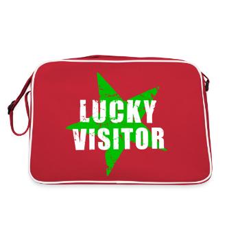 LUCKY VISITOR - GlücksTshirt - used look- Stern - Retro Bag - red/white - Back